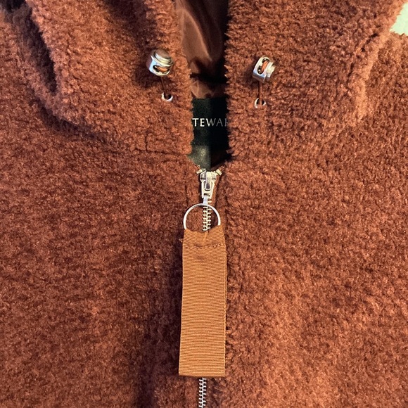 Ashley Stewart Teddy Faux Shearling Fur Hoodie Zip Jacket Plush Women’s 26 New - Picture 8 of 11